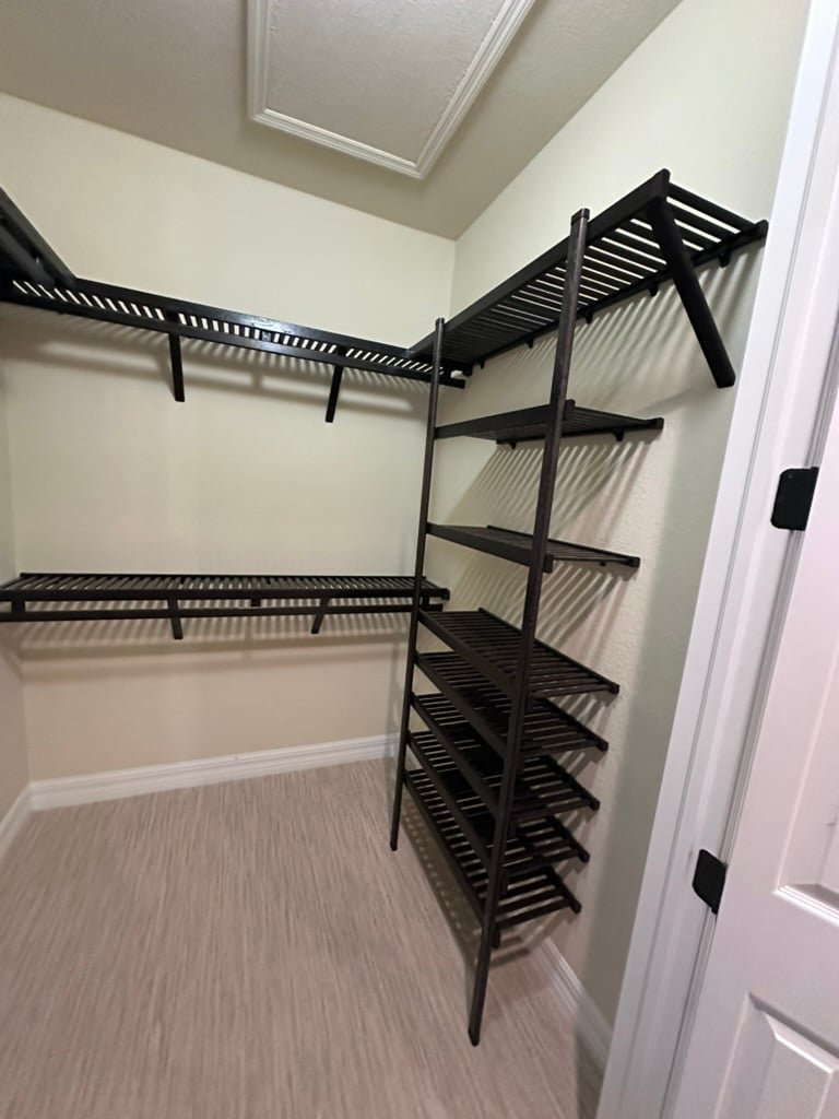 Ventilated hardwood shelving installation Lehigh Acres FL